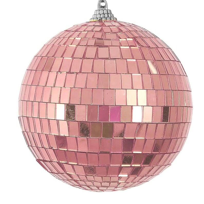 4 Pack 4 Blush Rose Gold Disco Ball Ornaments Mirror Etsy