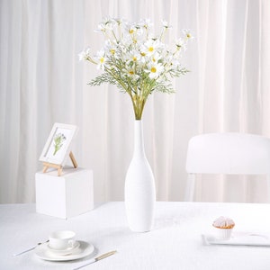 20inch White Artificial Daisy Flower Bushes, Flower Crown, Halo, Wildflowers, Hair Accessory, Silk Wedding Flowers, - 6 Bushes