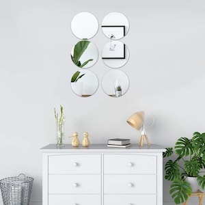 Set of 6 | 10&quot; Round Glass Mirrors, Decorative Mirrors, Round Mirrors, Table Mirrors, Wedding Table Decor