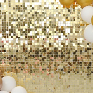 10sq.ft Gold Square Shimmer Sequin Wall Backdrop Panels, Photography ...