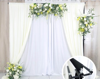 10ft Triple Cross Bar Backdrop Stand, DIY Adjustable Heavy Duty Background Support Stand, Photobooth Stand, Backdrop Stand Kit Frame