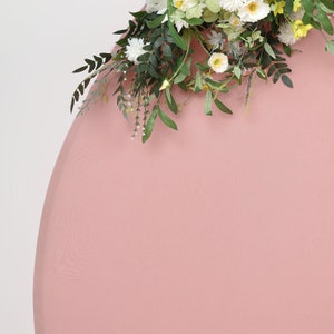 7.5ft Matte Dusty Rose Round Spandex Fit Wedding Round Backdrop Stand ...