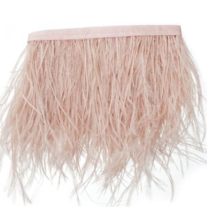 39 Dusty Rose Real Ostrich Feather Fringe, Feather Trims, Craft ...