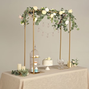 48&quot; | Adjustable Over The Table Stand, Square Metal Arch, Wedding Decor, Floral Arch, Balloon Arch - Gold