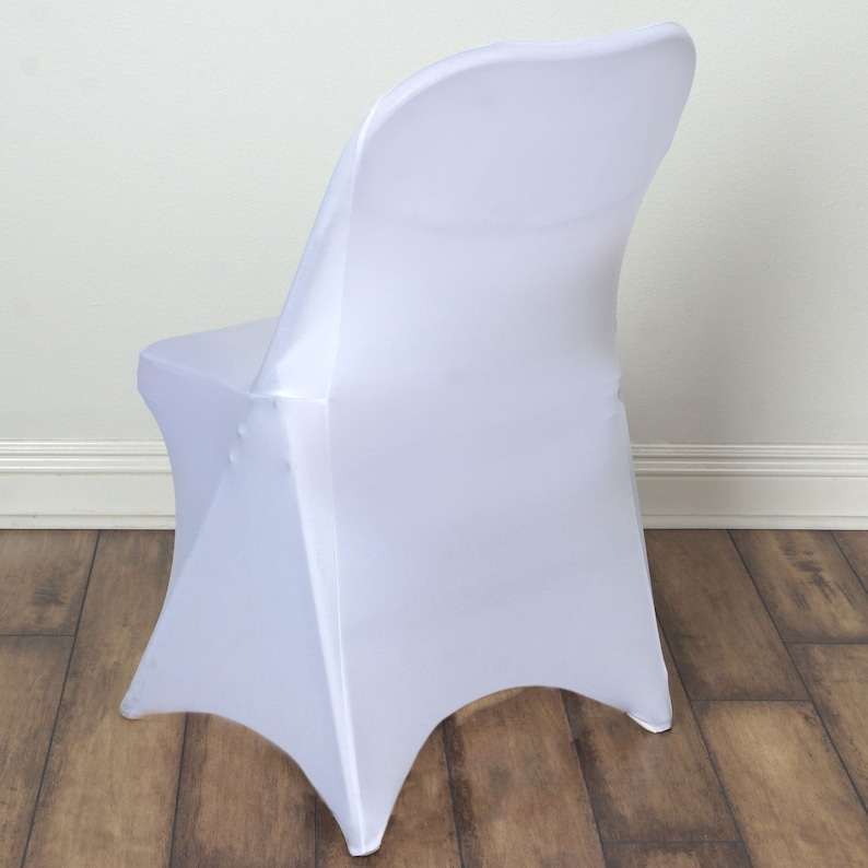 White Spandex Stretch Folding Chair Cover Etsy