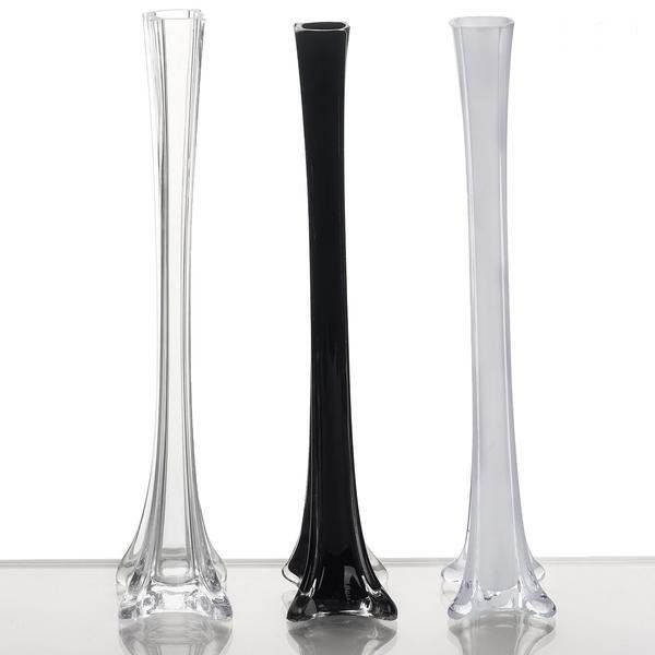 Set of 12 16 Clear Glass Vase, Flower Vase, Eiffel Tower Vase