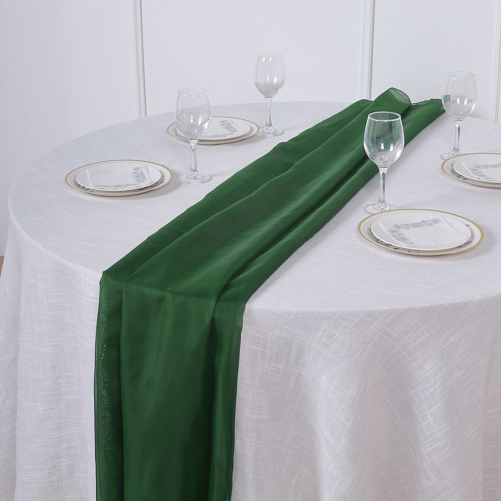 6FT Chiffon Table Runner Hunter Emerald Green Wedding Table Etsy