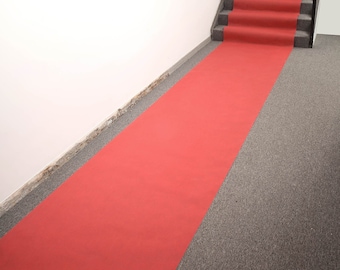 3Ft x 100Ft Red Rayon Wedding Aisle Runner, Non-Woven Carpet Runner