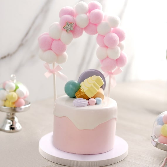 6 décorations de gâteau anniversaire fille licorne rose