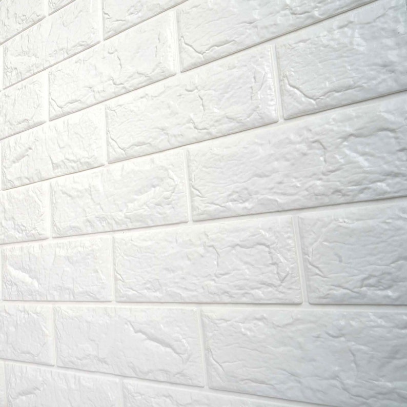 10 Pack | 58 Sq.Ft White 3D Brick Wallpaper, Self Adhesive Home Decor Waterproof Brick Wall Decals, Peel and Stick 3D Foam Brick Wall Tiles