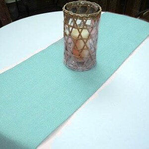 14x108" Turquoise Rustic Burlap Table Runner, Jute Runner, Boho Wedding ...