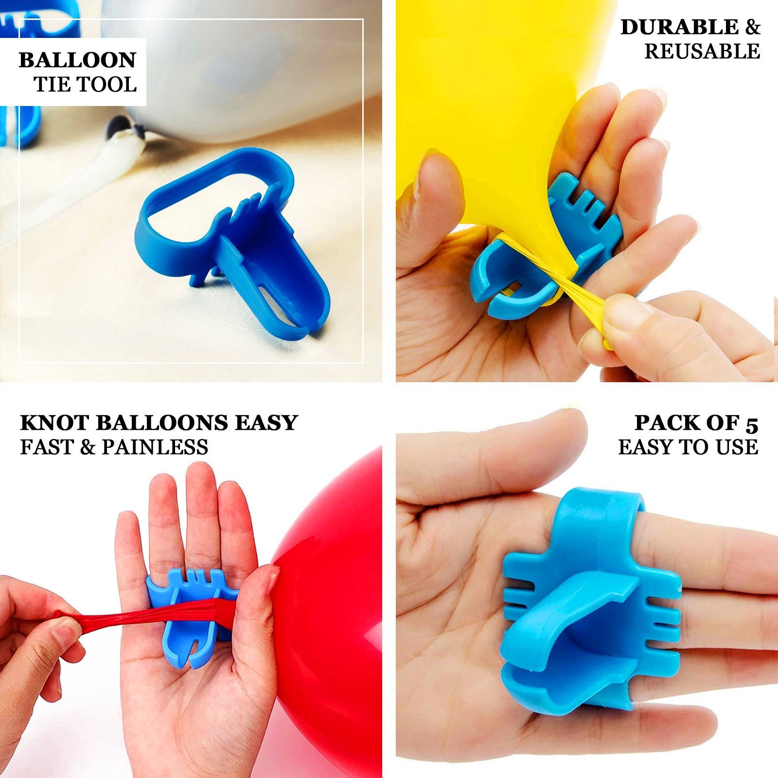 1pc Blue Two-way Pump Balloon Accessory + 1pc Random Color Balloon Knotter,  Time-saving And Convenient, Ideal Party Decorating Partner Gift