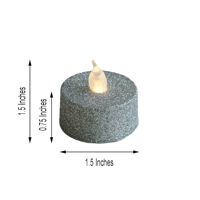 Silver Glitter LED Candles Flameless Candles LED Party Etsy