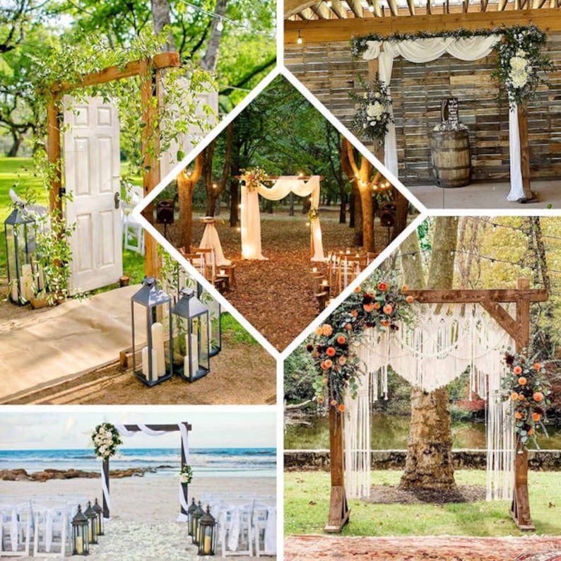 7ft Wedding Arch, Wedding Decor, Ceremony Arch, Wedding Arbor, Rustic Wooden Arch, Wedding Arch Square, Beach Wedding, Boho Decor