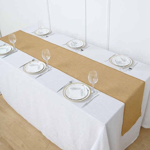 Chemin de Table Dentelle 30x180 cm Toile de Jute Chemin de Table Mariage,  Decoration Table pour
