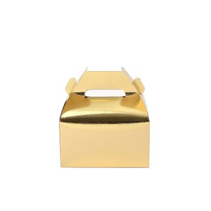 25 Pack | Metallic Gold Party Favor Boxes, Gift Tote Boxes, Gable Boxes ...