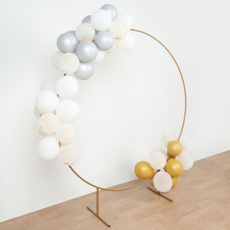 6.5ft Gold Metal Wedding Arch, Balloon Garland Hoop, Round Backdrop Stand, Balloon Arch, Arbor Ceremony Arch Stand, Wedding Floral Frame