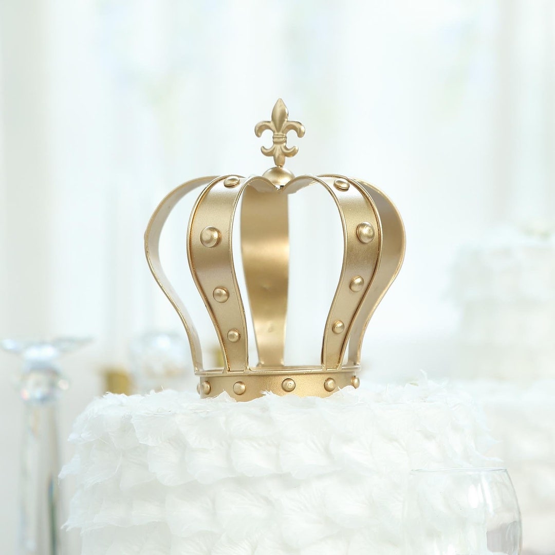 Efavormart Gold Metal Princess Crown Cake Topper Birthday Cake Wedding Decoration for Wedding Birthday Party Special Event