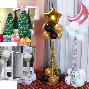 Set of 2 - 8FT Balloon Columns, Balloon Pillars Stand Kit, Balloon Stands