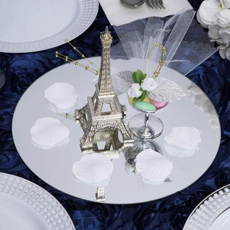 4 Pack | 14inch Round Glass Mirrors, Decorative Mirrors, Round Mirrors, Table Mirrors, Mirror Centerpieces, Candle Mirror, Wedding Table Decor