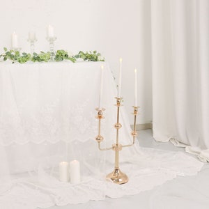 20 Gold Metal 3-arm Candle Holder Candelabra Table Centerpiece, Taper ...