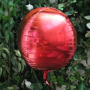 2 Pack 14&quot; Burgundy 4D Orbz Balloons, Round Sphere Aluminium Foil Mylar Balloons, Birthday Party Balloons