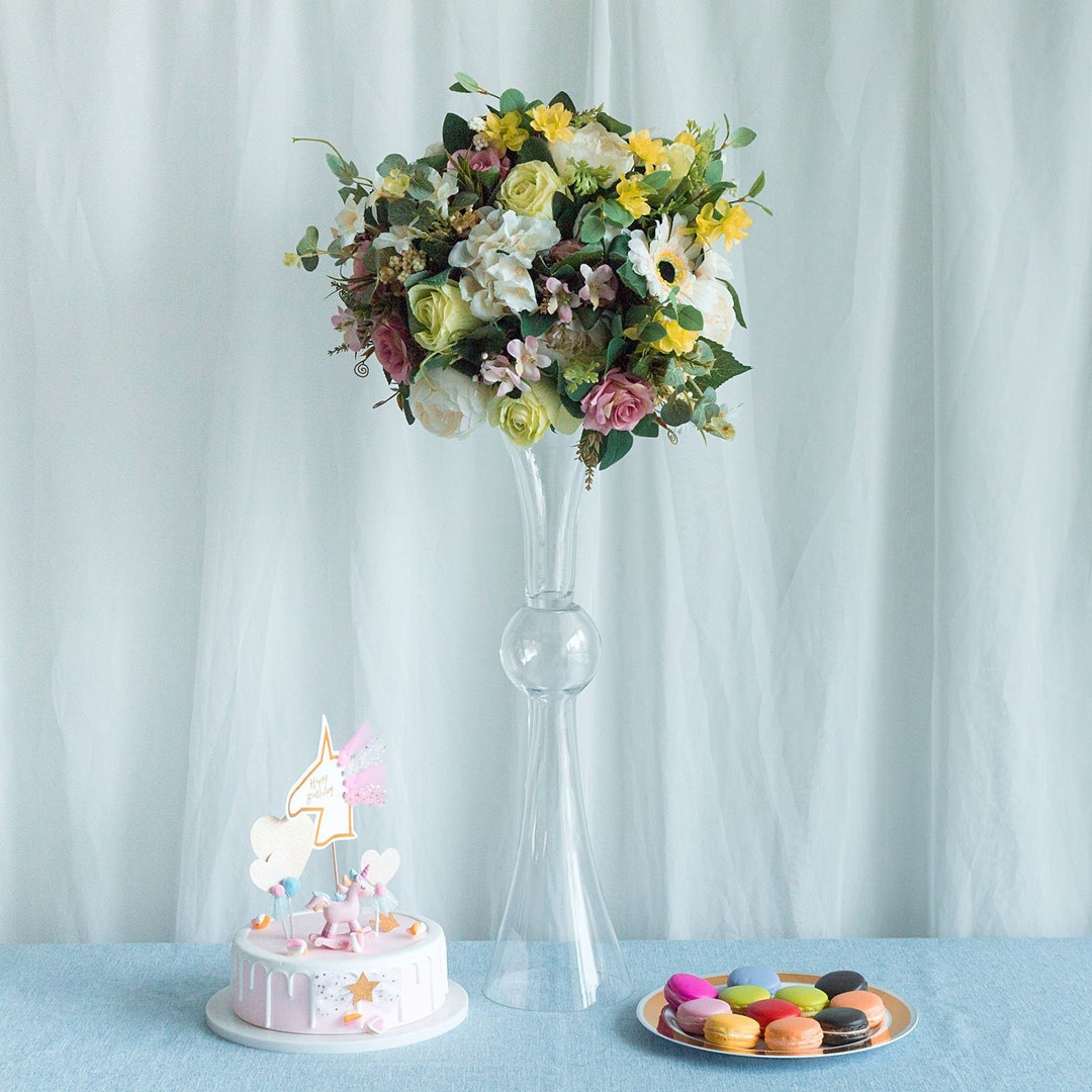 24 Clear Glass Vase, Flower Vase, Trumpet Glass Vase, Reversible Latour ...