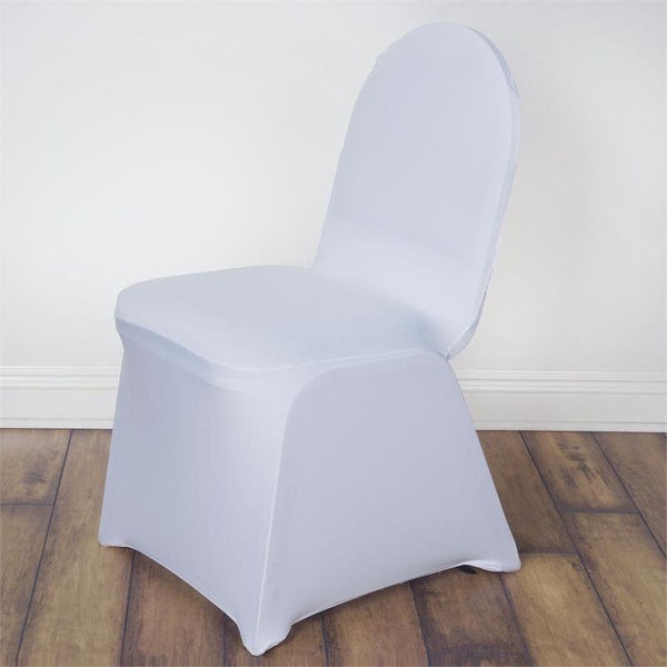 160GSM White Stretch Spandex Banquet Chair Cover With Foot Pockets