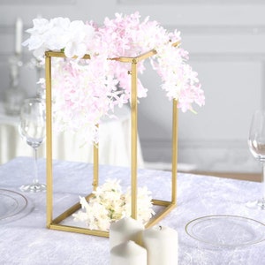 Set of 2 16 Matte Gold Metal Stand, Flower Stand, Geometric Metal Stand, Metal Stand for Wedding Centerpiece, Modern Decor image 9