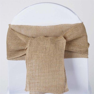 Premium Natural Rustic Burlap Jute Chair Sash