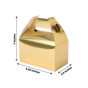 25 Pack | Metallic Gold Party Favor Boxes, Gift Tote Boxes, Gable Boxes, Favor Bags, Candy Boxes ...
