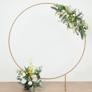 6.5ft Gold Metal Wedding Arch, Balloon Garland Hoop, Round Backdrop Stand, Balloon Arch, Arbor Ceremony Arch Stand, Wedding Floral Frame