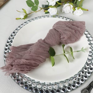 24&quot;x19&quot; Cheesecloth Napkins, Cotton Gauze Dinner Napkins, Gauze Napkins, Dinner Napkins For Table Decor, Wedding Decor - 5 Pack | Amethyst