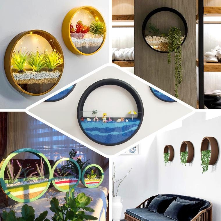Set of 3 Half Moon Wall Planters Round Metal Wall Hanging Etsy
