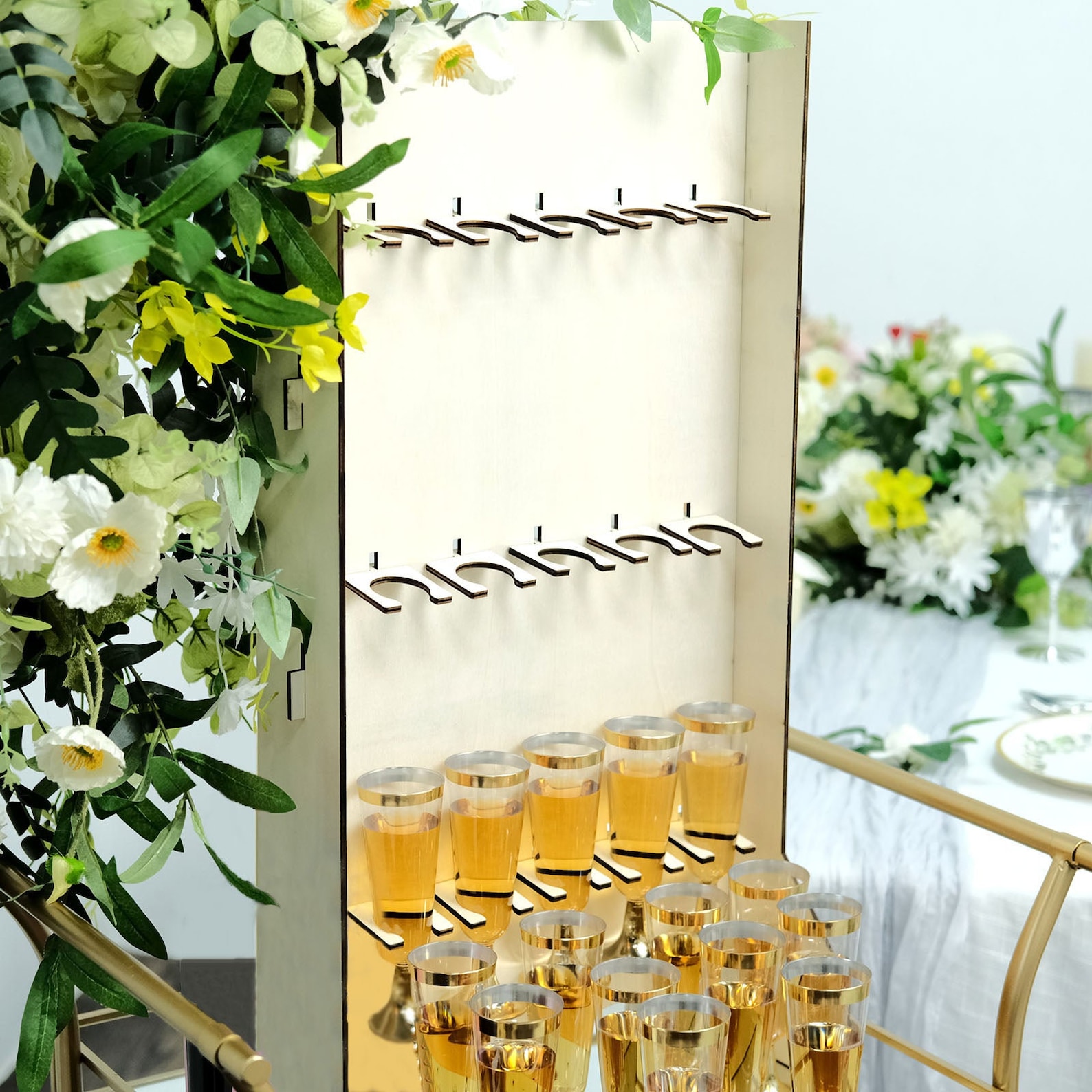 3tier Wooden Champagne Glass Flute Holder Wall Stand Rack 15 Etsy