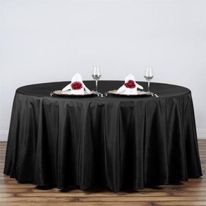 120&quot; Black Polyester Round Tablecloth