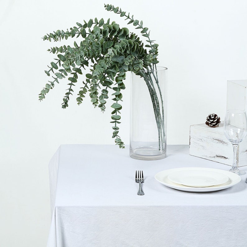 3 Bushes | 30inch Silk Eucalyptus Leaves Spray, Artificial Eucalyptus Leaves, Faux Greenery For Wedding - Frosted Green