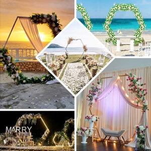 8ft Tall Gold Hexagonal Metal Wedding Arch, Photo Booth Backdrop Stand ...
