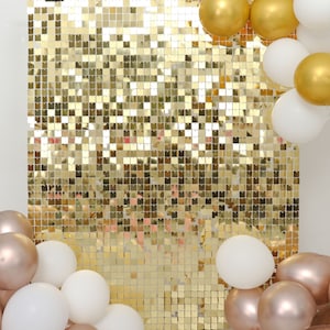 10sq.ft Gold Square Shimmer Sequin Wall Backdrop Panels, Photography ...