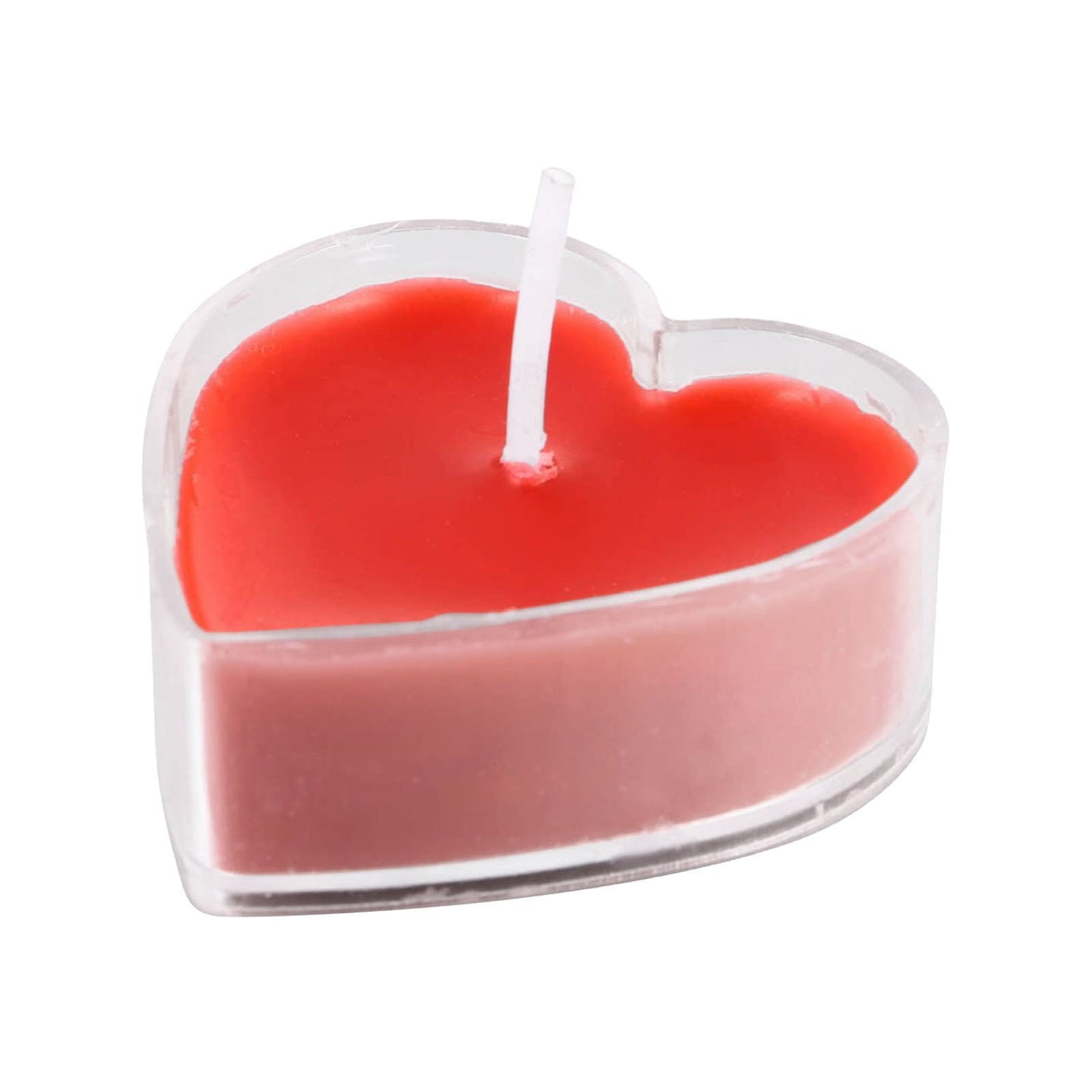 4-Pack Valentine Wooden Heart LED Candles - Flameless Romantic Home Decor