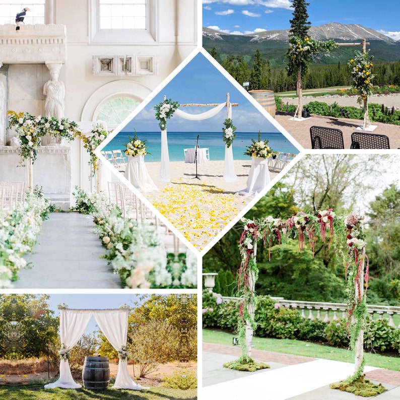 7.5ft Natural Birch Wood Wedding Arch, Square Backdrop Stand, Photography Stand, Rustic Wedding Arbor Decor, Wedding Backdrop, Ceremony Arch