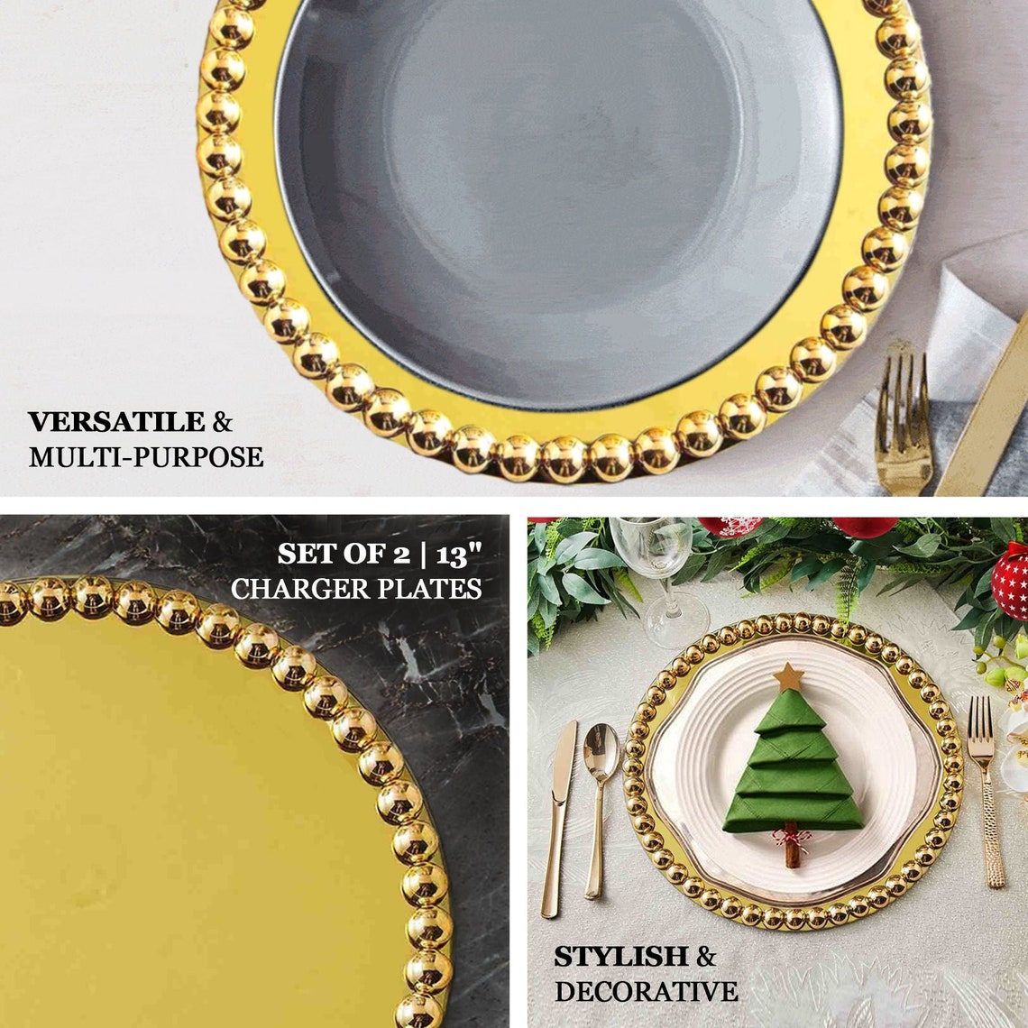 2 Pack Mirror Charger Plates 13 Glass Charger Plates Etsy