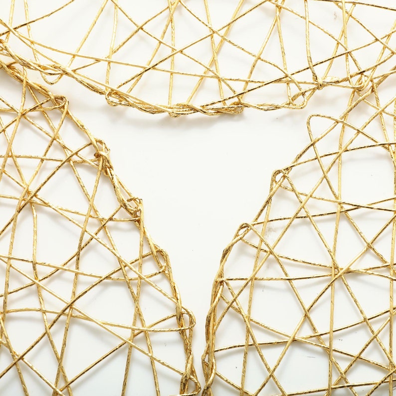 6 Pack 15 Gold Metallic String Woven Placemats Round Etsy