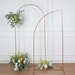 6ft Gold Metal Wedding Arch Chiara Backdrop Stand, Half Moon Floral ...