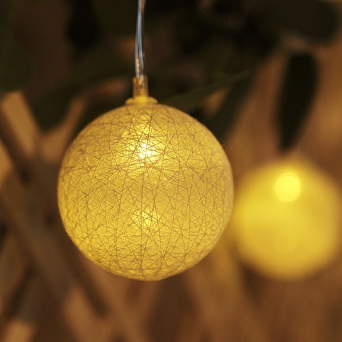 13FT Cotton Ball String Lights Bedroom Fairy Lights Battery Etsy