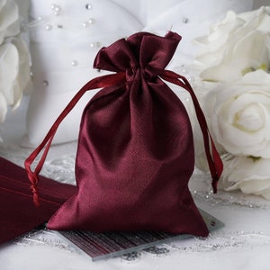 12 Pack | 4”x6” Eggplant Satin Favor Bags, Drawstring Pouch, Wedding Party Favors, Gift Bags, Jewelry Bags, Drawstring Bulk Favor Bags
