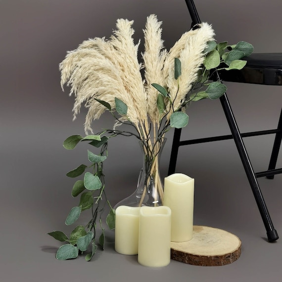 Efavormart 3 Stems | 44 Black Artificial Pampas Grass Plant Sprays, Faux  Branches Vase Flower Arrangement
