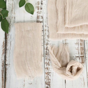 24&quot;x19&quot; Cream Cheesecloth Napkins, Cotton Gauze Napkins, Wedding Napkins, Boho Dinner Napkins For Table Decor, Wedding Decor - 5 Pack