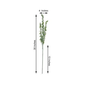 3 Bushes | 30inch Silk Eucalyptus Leaves Spray, Artificial Eucalyptus Leaves, Faux Greenery For Wedding - Frosted Green