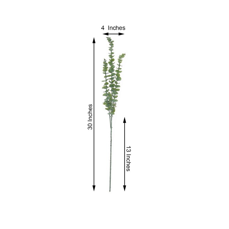 3 Bushes | 30inch Silk Eucalyptus Leaves Spray, Artificial Eucalyptus Leaves, Faux Greenery For Wedding - Frosted Green